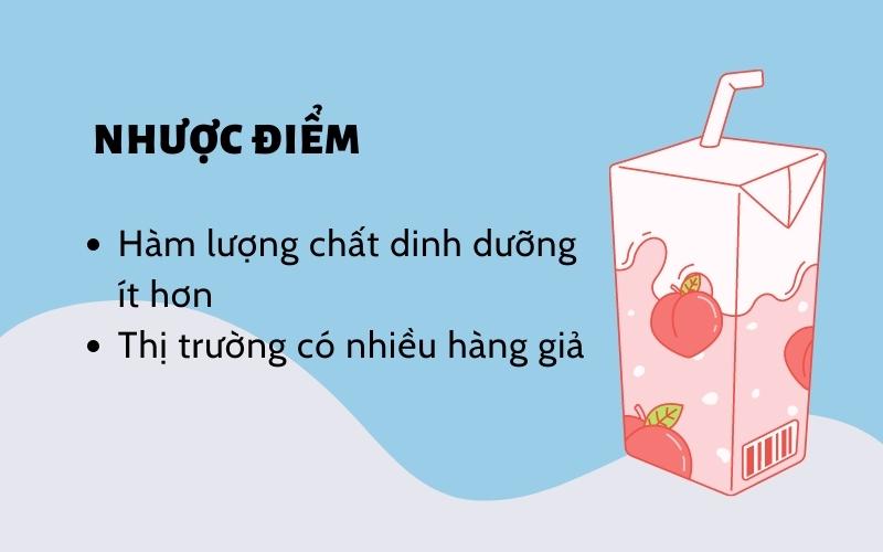 Nhược điểm của sữa tươi tiệt trùng
