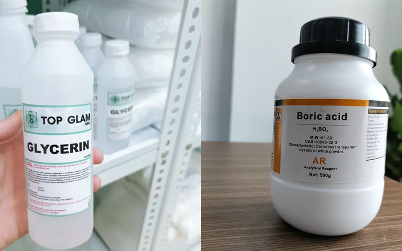 Sử dụng Glycerin và axit boric
