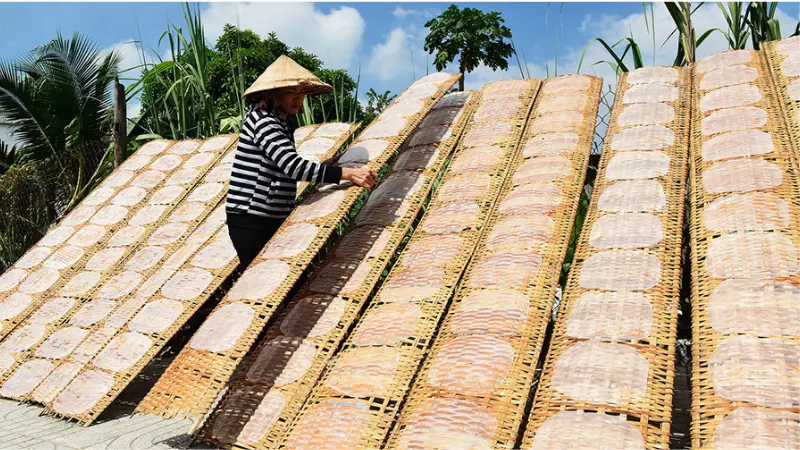 Tùy theo vùng miền sản xuất, người ta thêm các gia vị và nguyên liệu phụ vào bánh tráng